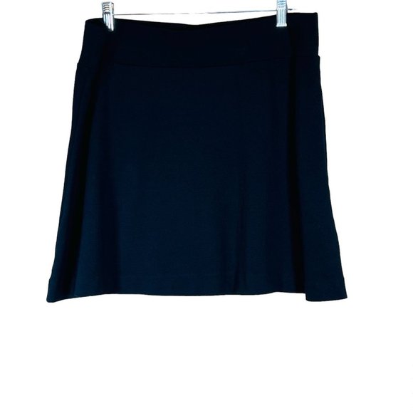 J. Jill Ponte Knit Skirt Black Large Petite Skater Circle Flare Mini - Picture 1 of 6